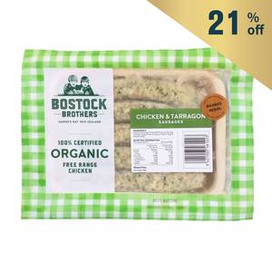 Frozen Bostock Brothers Organic Chicken & Tarragon Sausages (5pcs) 300g - New Zealand*