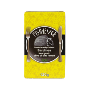 UK Fish4Ever Whole sardines in organic olive oil & lemon,120g