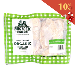 Frozen NZ Bostock Brothers Organic Chicken Mid-Wings 500g*