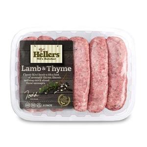 Frozen NZ Hellers Lamb & Thyme Sausage 450g*