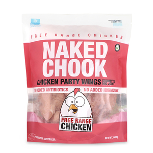 Frozen Naked Chook Chicken Party Wings 600g - AUS*  