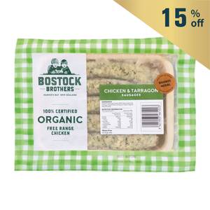 Frozen Bostock Brothers Organic Chicken & Tarragon Sausages (5pcs) 300g - New Zealand*