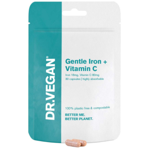 UK DR.VEGAN® Gentle Iron (18mg)  & Vitamin C (80mg), 30 caps